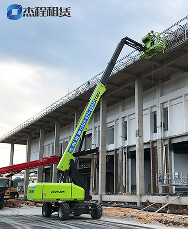22米直臂高空车出租应用于荔玉高速路建设